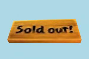 Sold Out soldout, sold, banner, shopping, market, sign, lowpoly